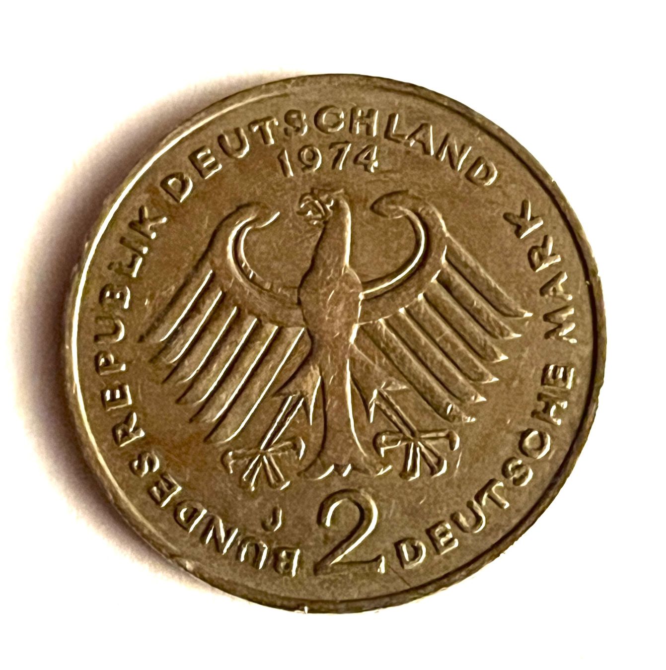 Alle Münzen: 2 Deutsche Mark 1974 – Gebraucht aus Renan BE von johncactus