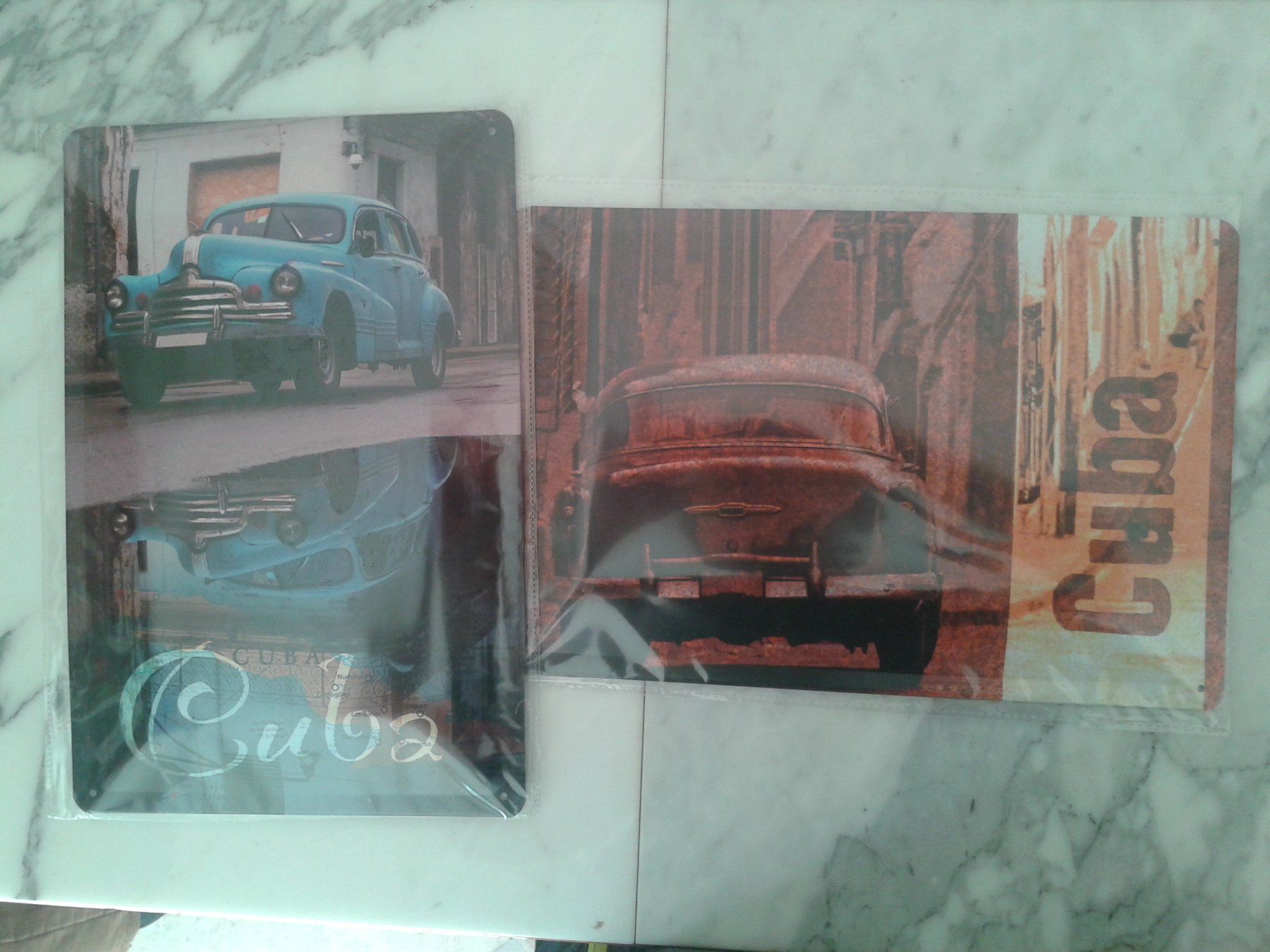 Schilder: 2 Blechschilder Cuba Oldtimer NEU – Neu (gemäss Beschreibung) aus Camorino von Campellino