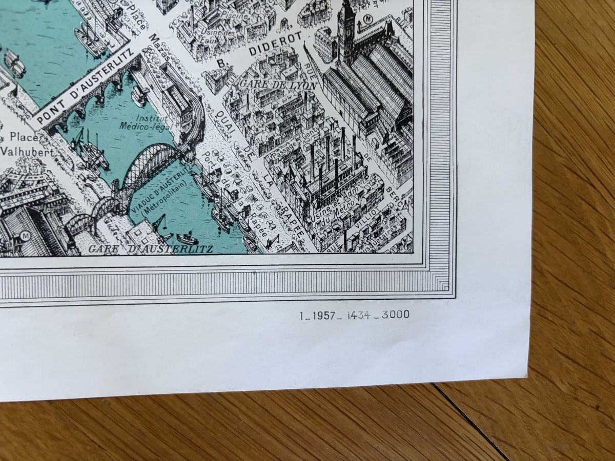Cartine & Atlanti: Plan de Paris à Vol d'Oiseau Reproduction 1.1957 – Usato da Zürich venduto da mimikiki100 4