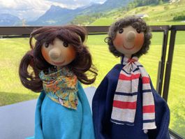 Handpuppen-Set: Junge und Mädchen für Puppentheater Holz
