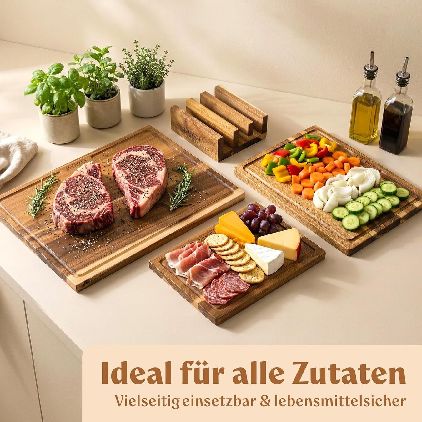 Elettrodomestici da cucina: Schneidebrett Holz 3er Set – Nuovo e nell'imballaggio originale da Nuglar venduto da SaleRitter 2