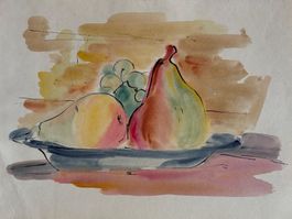 Hans Wullschleger (1913-1987), Aquarell, Expressiv, Obst