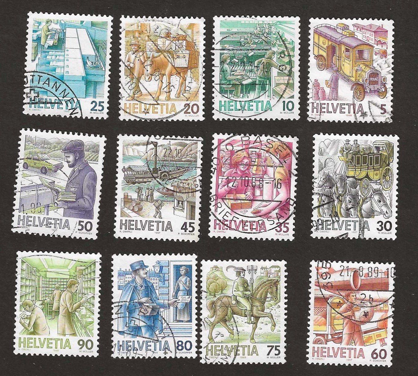 Alle Briefmarken: 1986  Z 731-742  Fluor.gebraucht – Gebraucht aus Susten von lmf_98wh