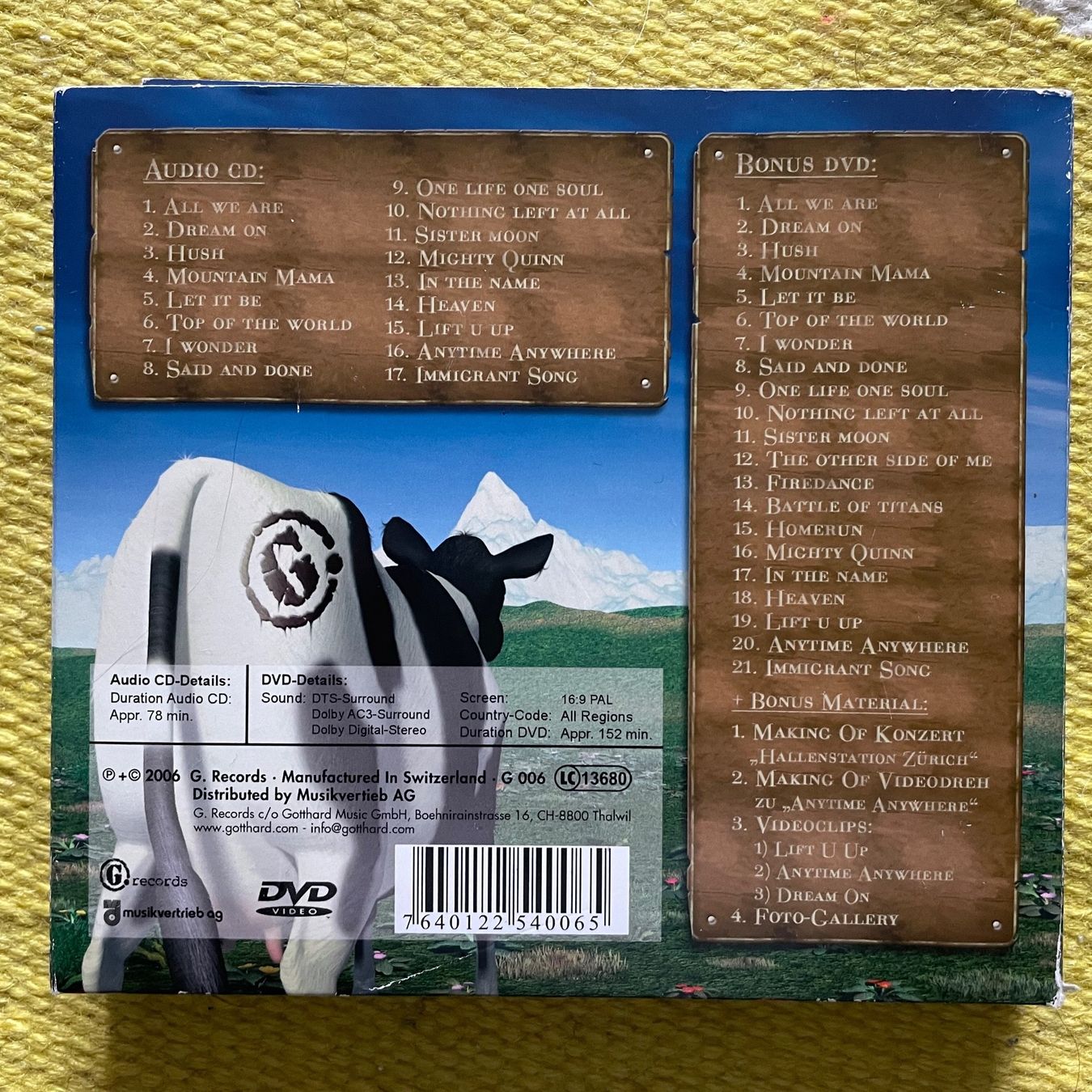 CD: GOTTHARD-1CD+1DVD MADE IN SWITZERLAND RA – Usato da Rorschacherberg venduto da CD-Roli 1