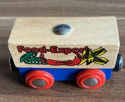 Anhänger mit Food-Container für die Holzeisenbahn