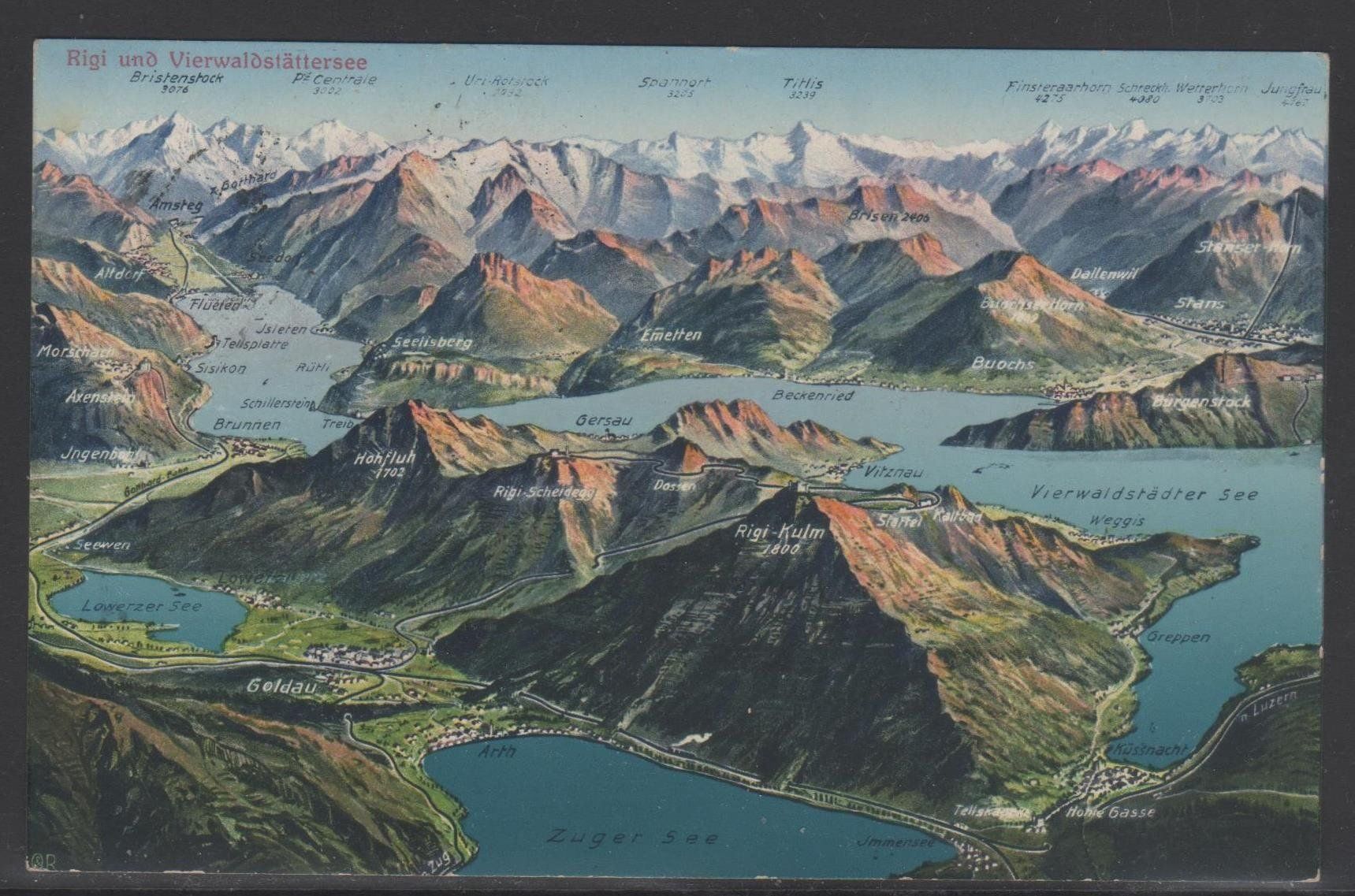Cartes postales: Ansichtskarte Rigi und Vierwaldstätterse – D'occasion à Remetschwil par Hofiii