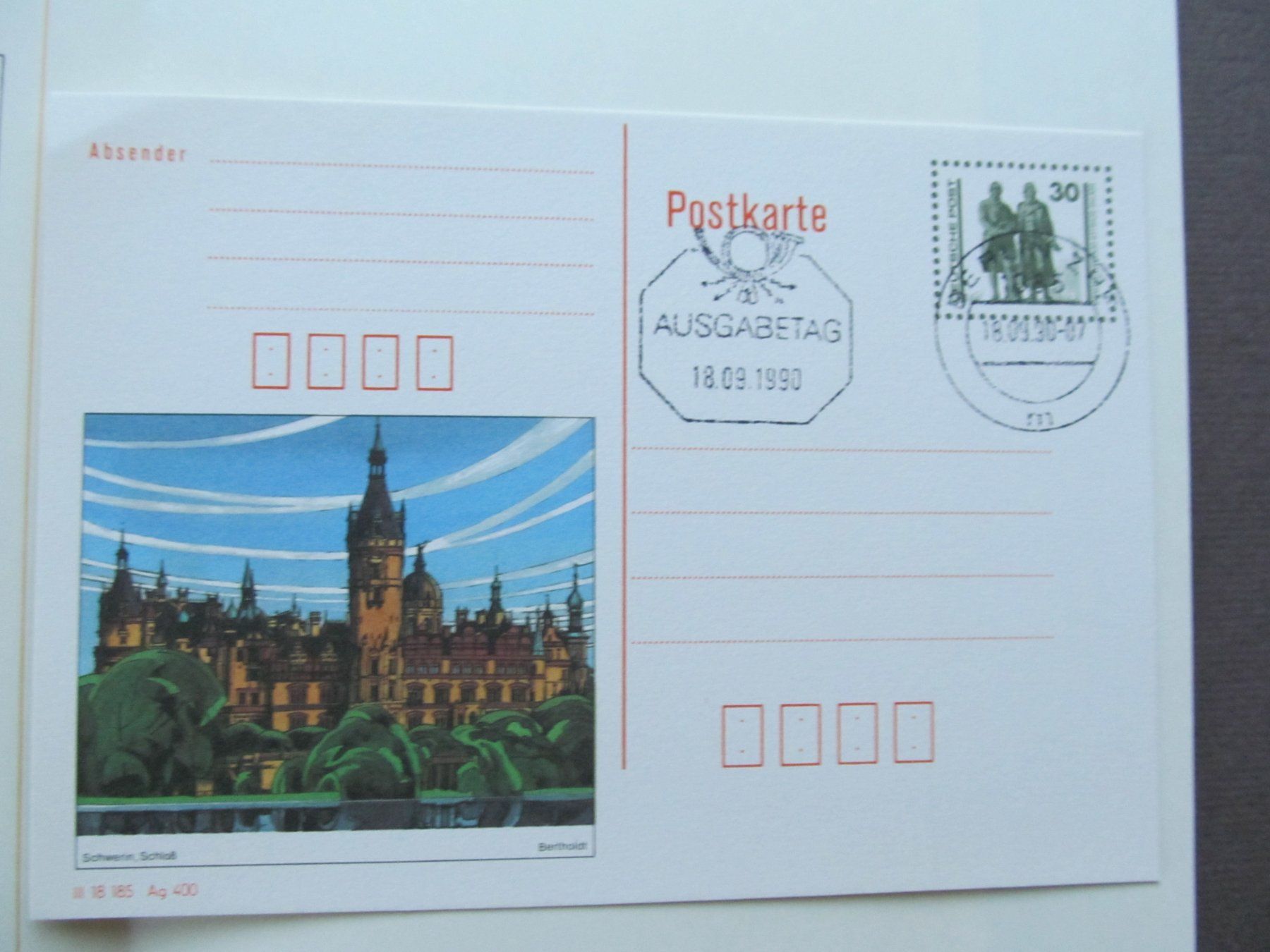 Alle Briefmarken: Jahressammlung der ehemaligen DDR  1990 – Gebraucht aus Hergiswil NW von Panda1990 7