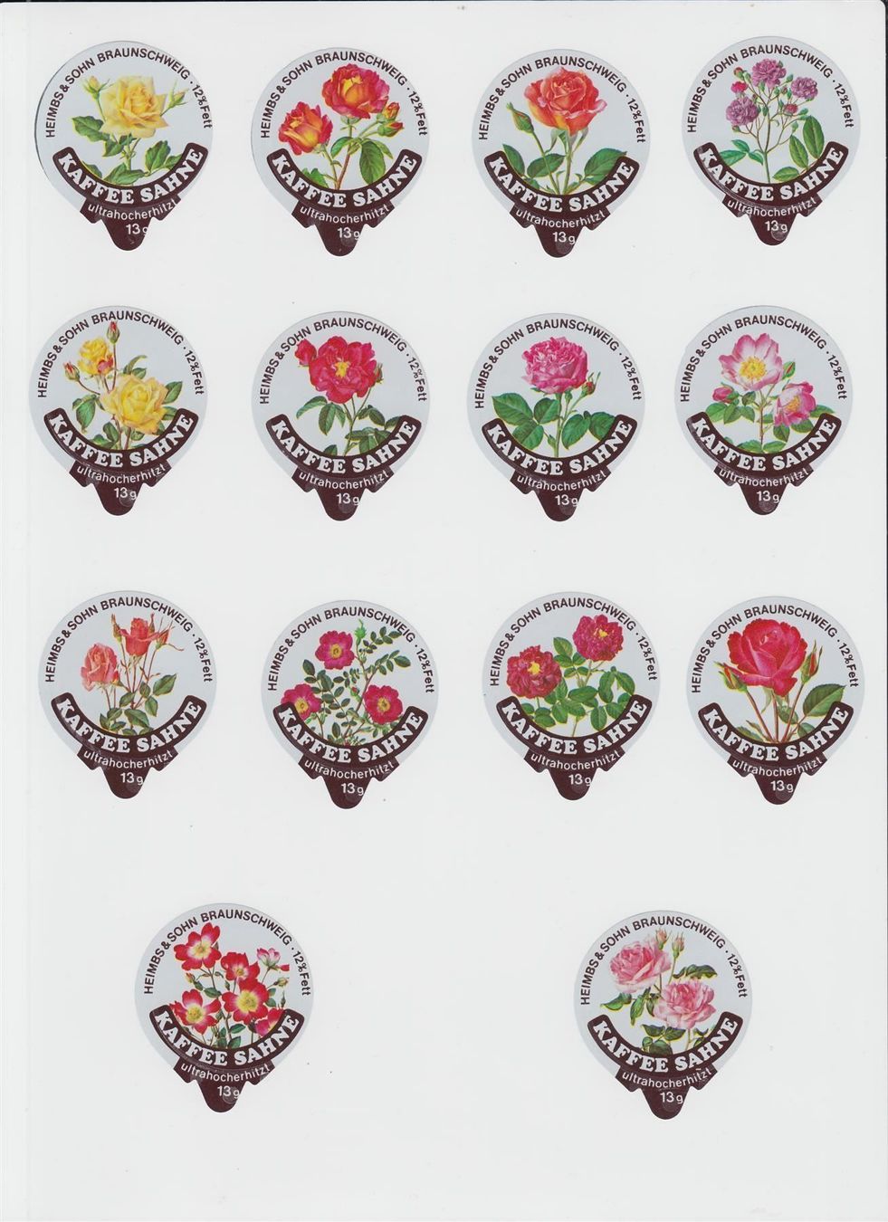 Kaffeerahmdeckel: Deutschland, 10B Rosen 1 – Gebraucht aus Burgdorf von veieli20