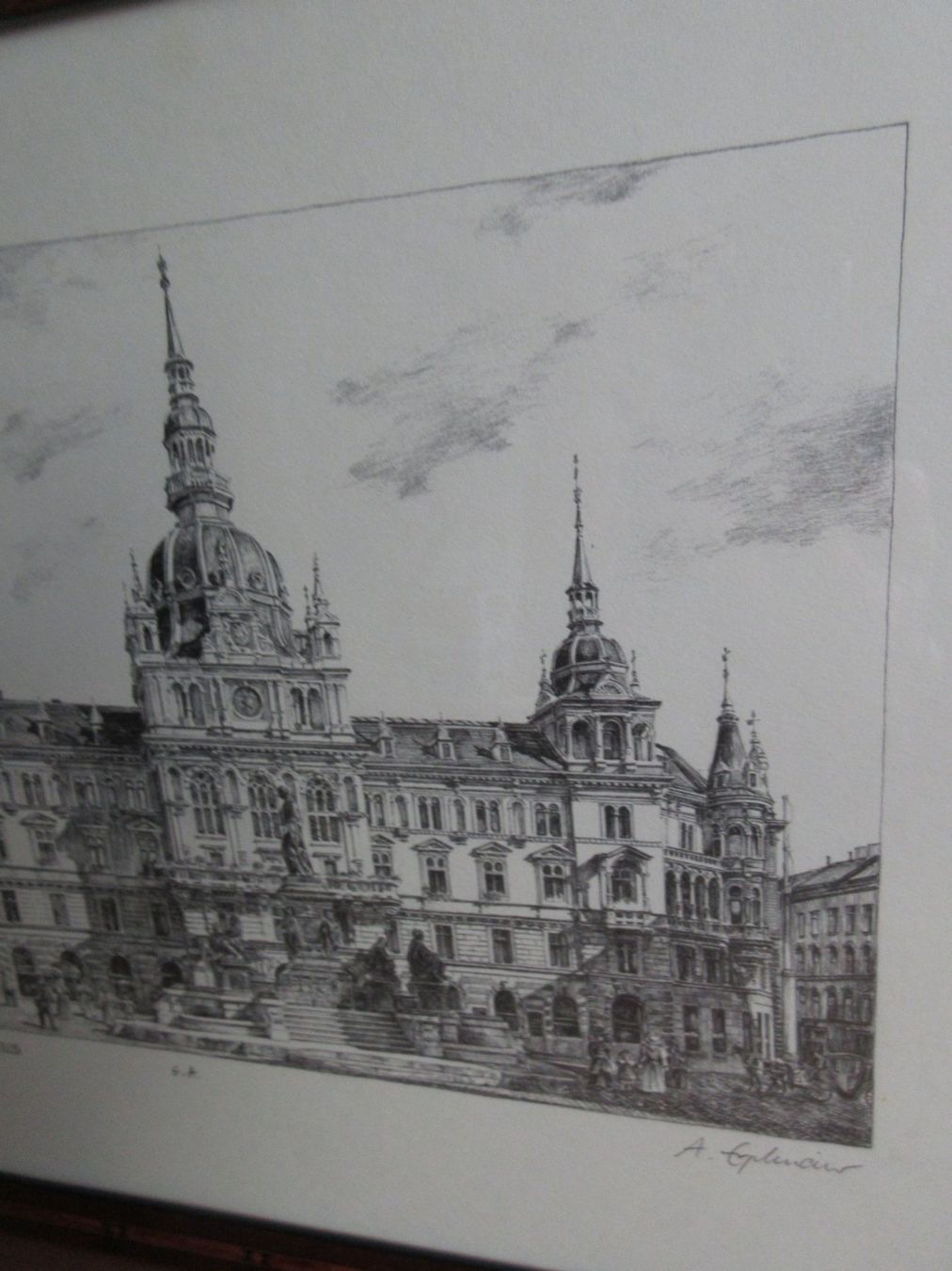 Grafica & Litografie: Graz Rathaus, Lithographie, E.A. Künstlerexemplar – Usato da Binningen venduto da mondoantico 2
