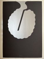 Alfonso Hüppi, Serigrafie Schwarz Silber metallic, signiert