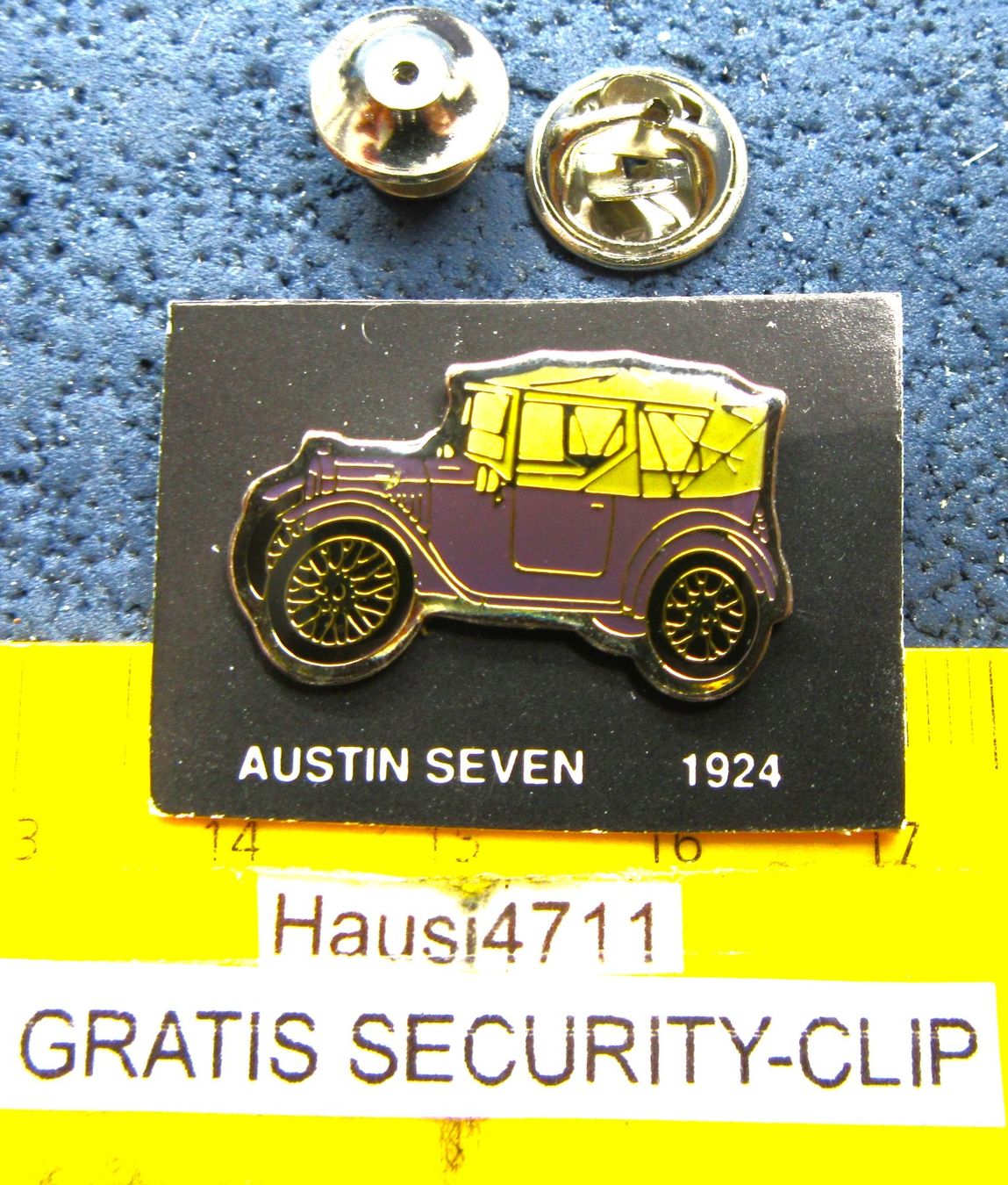 Austin Placchette & Badge: AUSTIN SEVEN 1924 AUTO PIN GLASIERT MIT SECURITY-CLIP – Usato da Ettingen venduto da Hausi4711