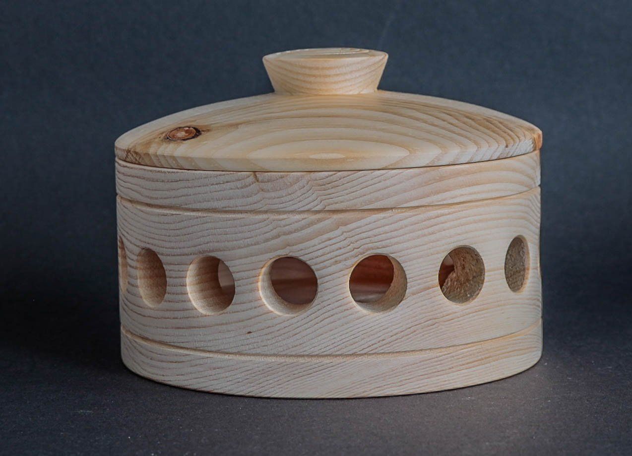 Articoli in legno: Duftdose mit Deckel, Arvenholz – Nuovo (secondo la descrizione) da Wil SG venduto da Fischweiher42 5