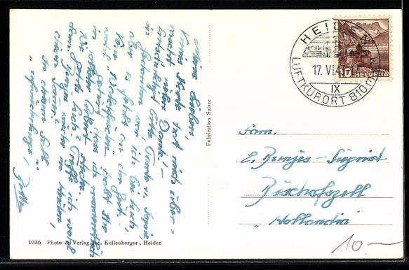 Cartoline postali: AK Heiden, Blick nach dem Ort, 1943 – Usato da Berlin venduto da bartko-reher 1