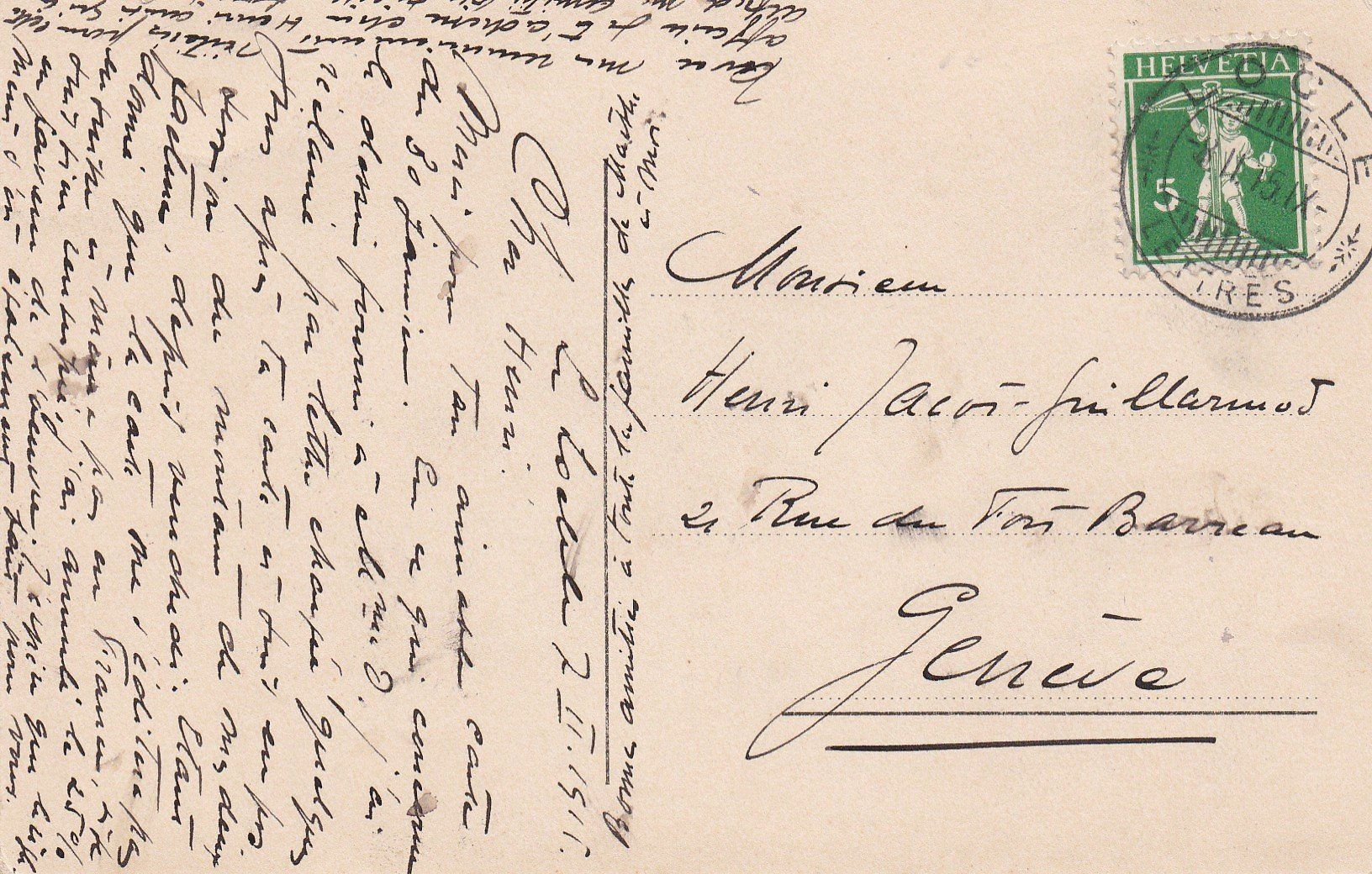 Cartoline postali: AK - Le Prévoux - gel. 8.2.1915 – Usato da Fribourg venduto da schnalla92 1