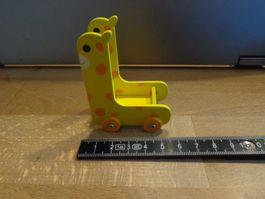 Aufbewahrungswagen Giraffe Holz  für das Puppenhaus/Laden