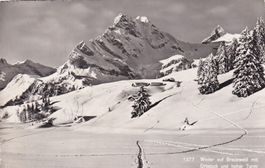 Winter auf Braunwald mit Orstock und Hoher Turm 1960