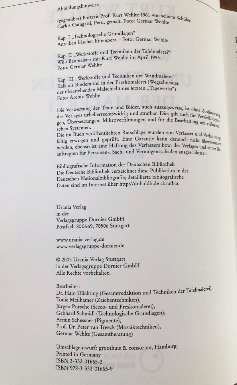 Bücher: KURT WEHLTE, Werkstoffe und Techniken der Malerei – Gebraucht aus Zürich von  1