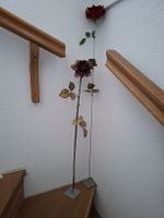 2 Deko Rosen, gold, rot, Vintage Look,