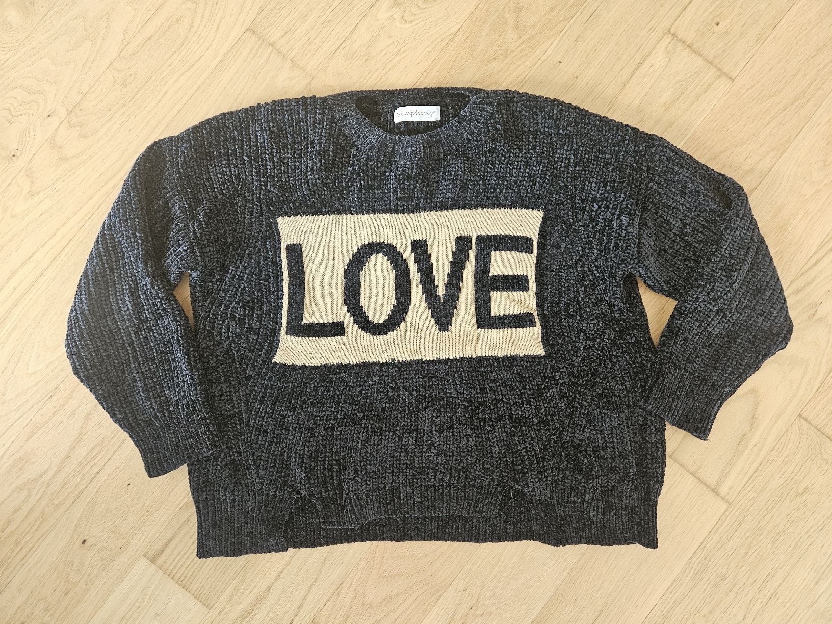 Maglioni & Felpe: Damen Pullover Strickpullover Winter Kuschelig Grau Love – Usato da Abtwil AG venduto da Ayline.a8