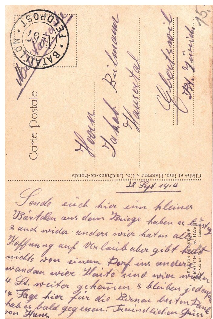 Cartoline postali: Armee Postkarte Grenzwach 1914 – Usato da Sugiez venduto da brockicenter 1
