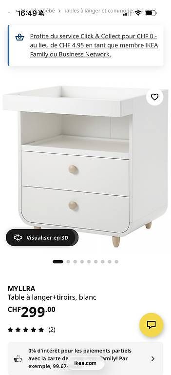 Fasciatoi & Accessori: IKEA MYLLRA Changing table – Usato da Petit-Lancy venduto da om1981 2