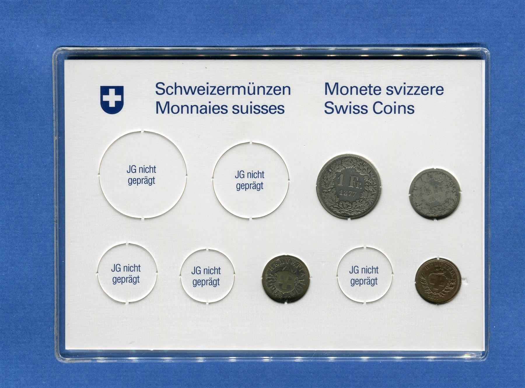 Tutti le monete: (815) Münzsatz 1877 Silber – Usato da Rüthi (Rheintal) venduto da erdnuessli1