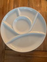 10 Stk. Porzellan Fondue Teller 22.cm(mit 6 Segmenten) Nr.16