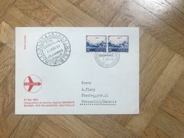 1954 Swissair Flugpostbeleg  CH - Rio de Janeiro - Sao Paulo