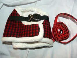 Hundegeschirr mit Leine Lovabledog, schwarz-rot, Gr. 46cm %%