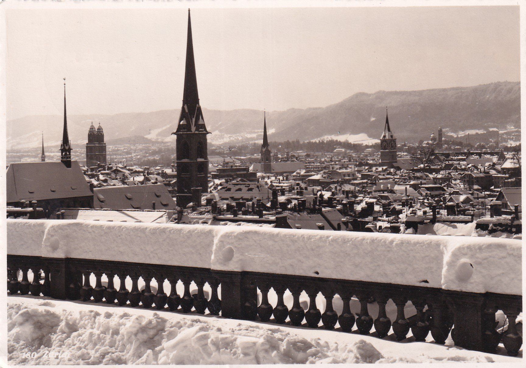 Ansichtskarten: Zürich sous la neige  1968 – Gebraucht aus Cormoret von Pascalll2001