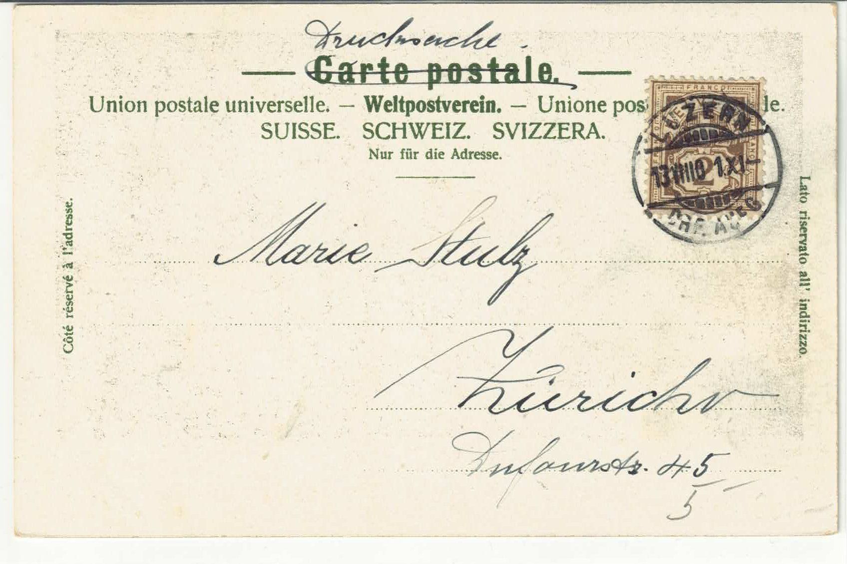 Cartoline postali: Luzern und die Alpen 1901 – Usato da Ettingen venduto da Kartenplanet 1