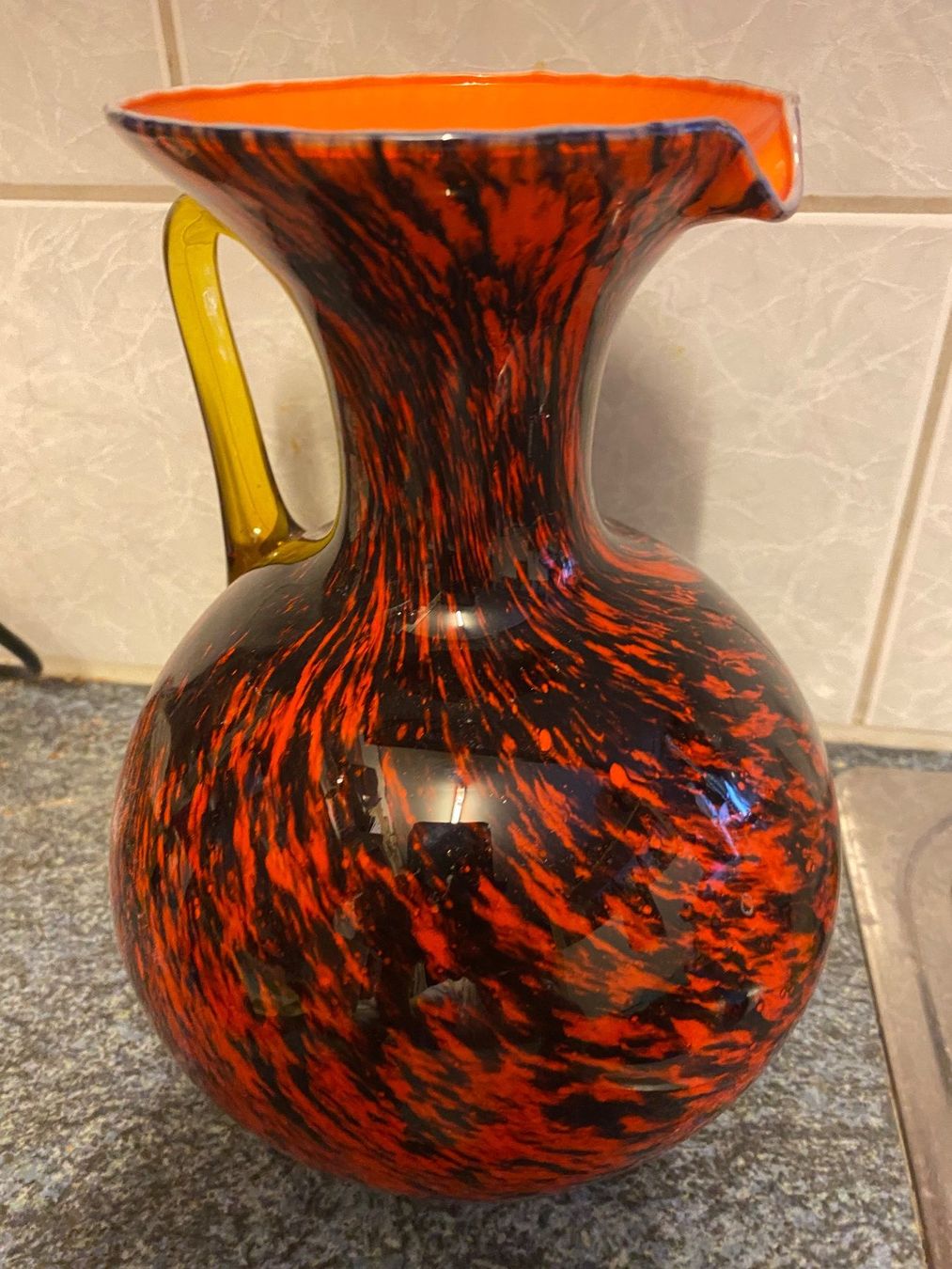 Murano Karaffen: Glaskaraffe Murano  orange-schwarz – Gebraucht aus sursee von trilli-tralli 6