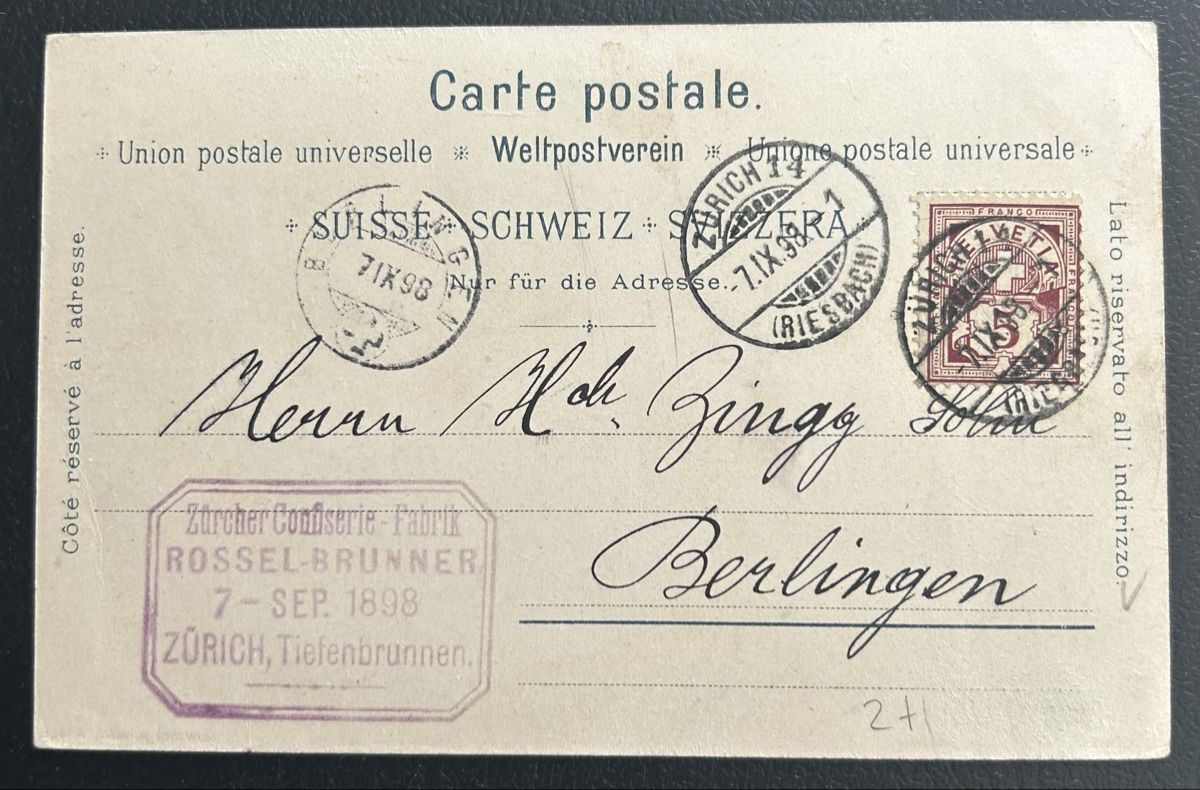 Ansichtskarten: Gruss aus Winterthur Schlumpf Litho  – Gebraucht aus Horw von Tellbub 1