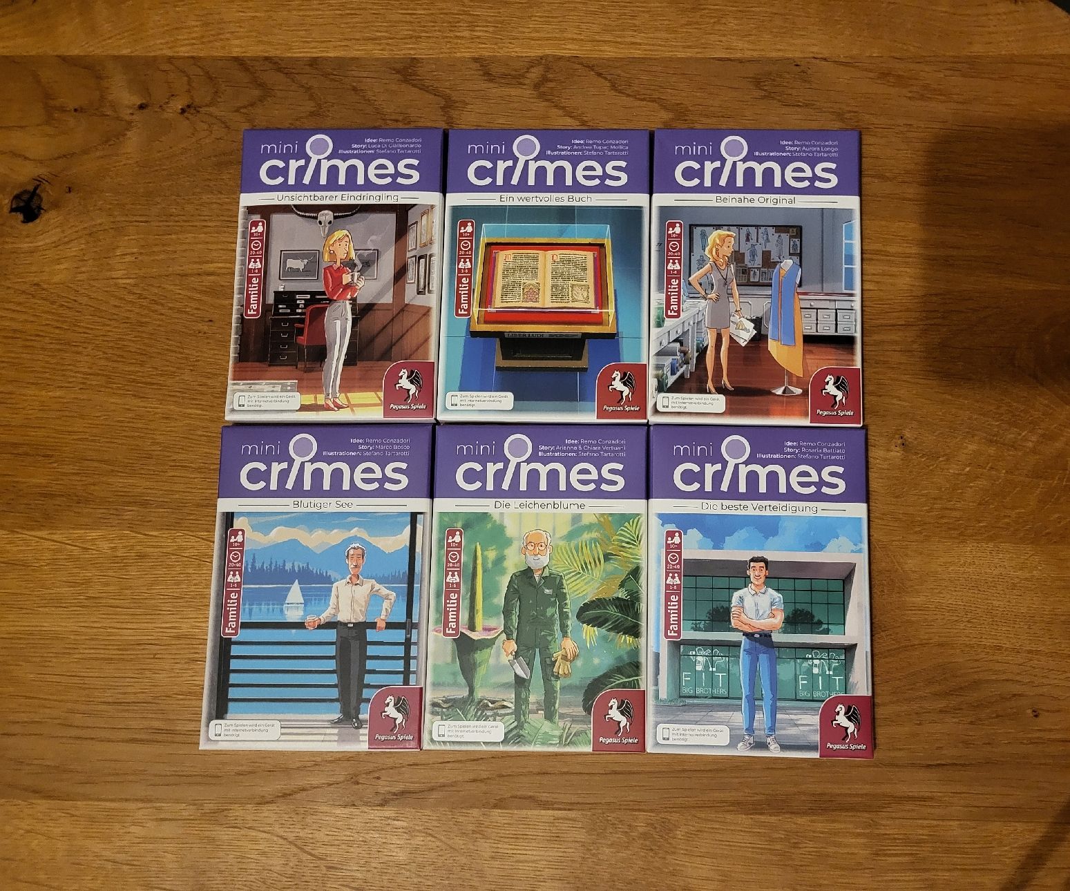 Mini Crimes Pegasus neue lila Serie Krimi Spiel 6er Set (Neu (gemäss ...