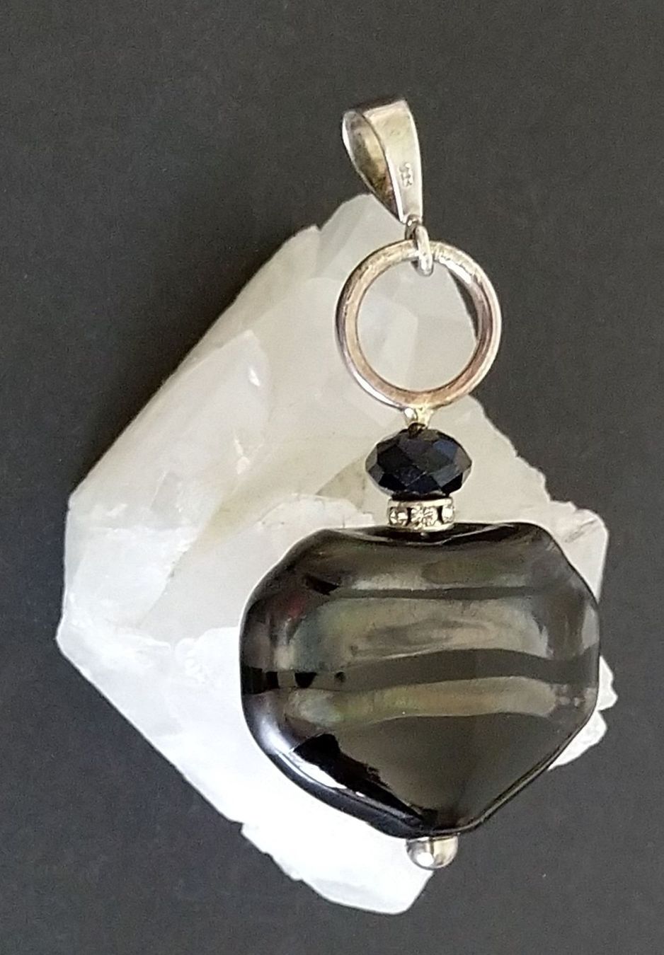 Ciondoli: GLAS HERZ ANHÄNGER MIT 925 SILBER – Usato da Romanshorn venduto da BoutiqueA 1