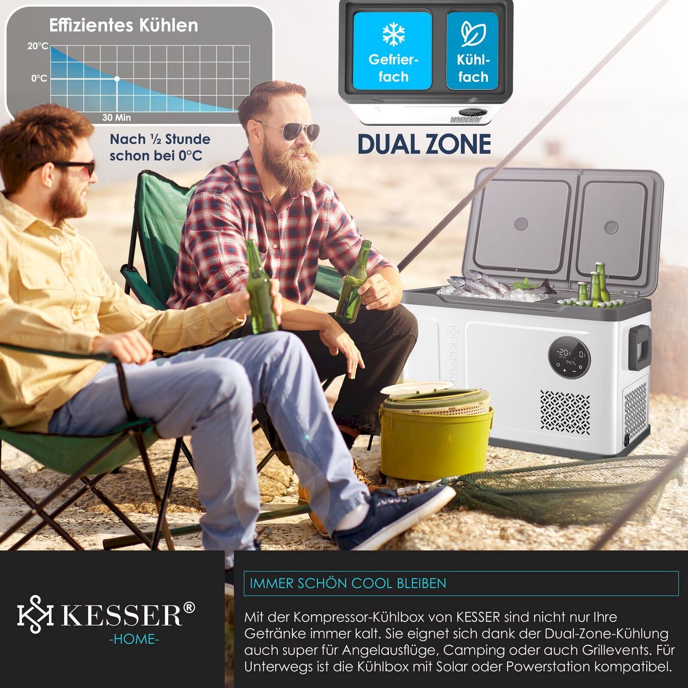 Cucinare, Mangiare & Bere: KESSER Kompressor Kühlbox 49L Silber – Nuovo e nell'imballaggio originale da Bottighofen venduto da zaap 4