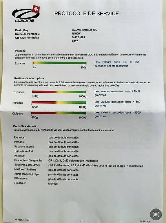 Ozone Sport dell'aria & Aquiloni: Ozone Buzz Z5 - taille ML – Usato da Penthalaz venduto da david_1304 3