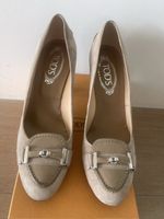 Tod's Damen Pumps, Gr. 39.5, Echtleder beige, Top Zustand!