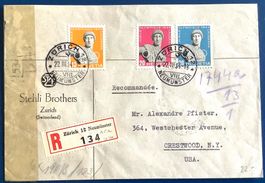 1944 - R /Brief mit Doppelzensur D.Reich - USA /ZH - N.York