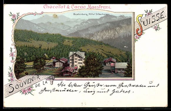 Cartoline postali: Lithographie Beatenberg, Hotel Silberhorn – Usato da Berlin venduto da bartko-reher