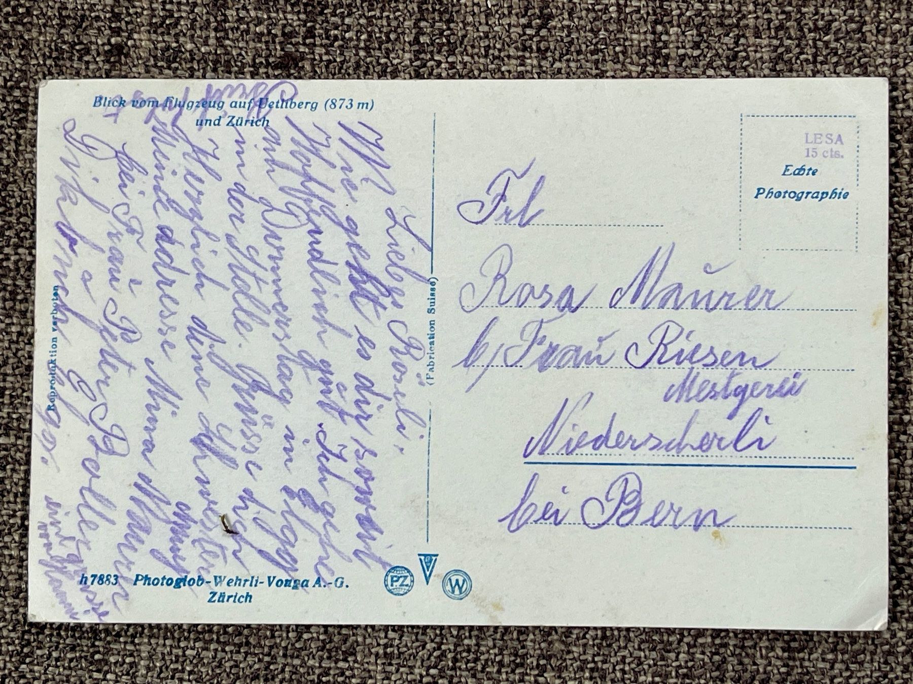 Ansichtskarten: Alte Ansichtskarte Üetliberg Zürich – Gebraucht aus Strengelbach von Aschatan5 1