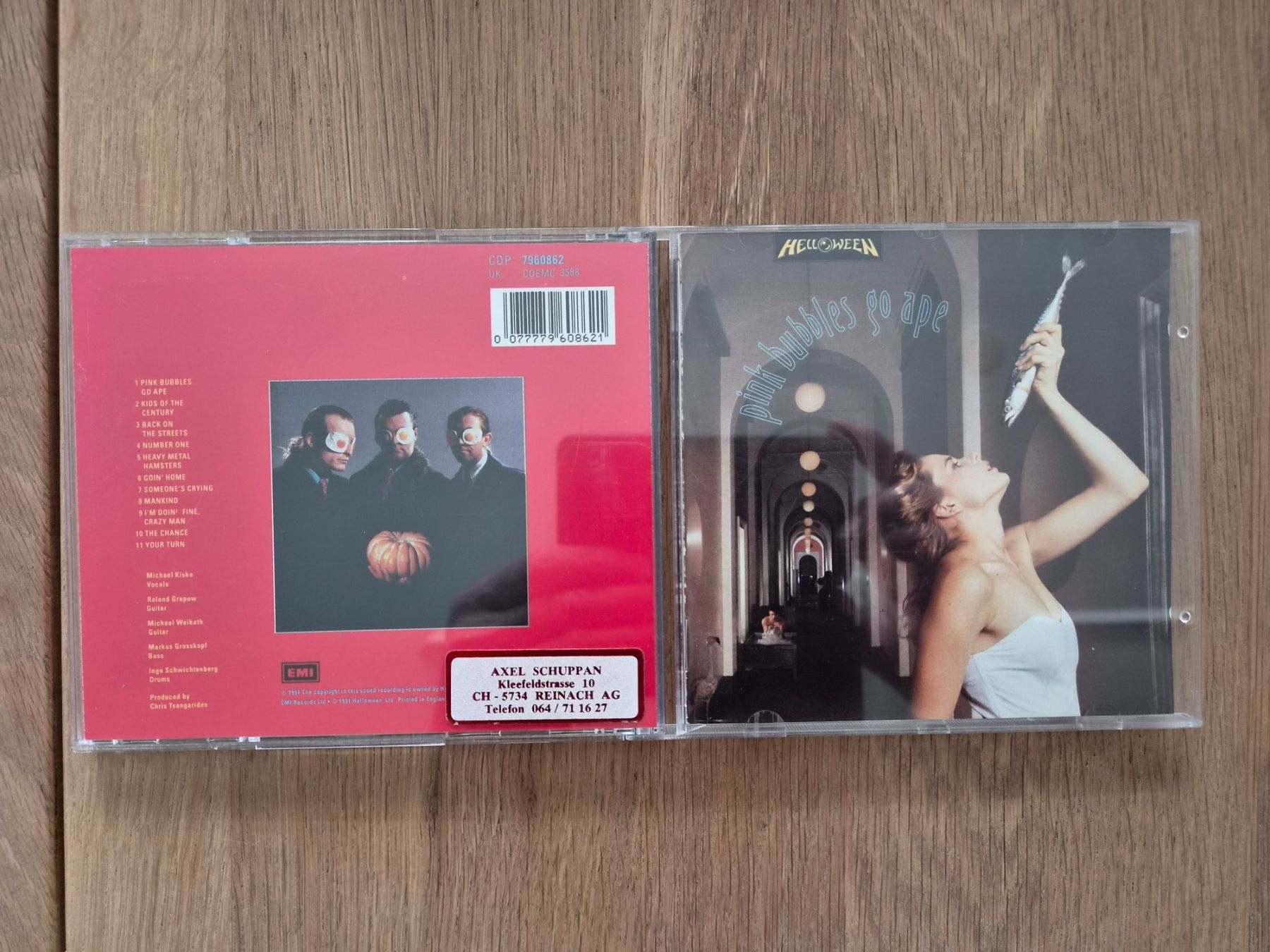 CD: CD Helloween - Pink Bubbles Go Ape, 1991 – Usato da Nebikon venduto da Harley-Davidson01