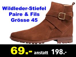 🔴  Jodhpur-Stiefel Gr. 45 PAIRE & FILS Wildleder /915Z