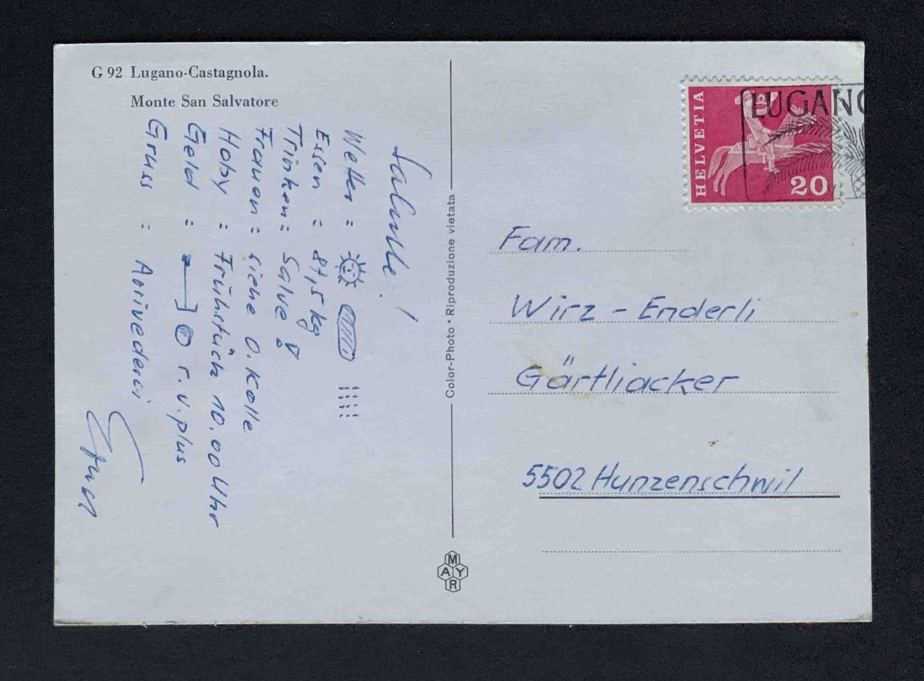 Cartoline postali: AK Lugano Castagnola – Usato da Goldau venduto da artelier1 1