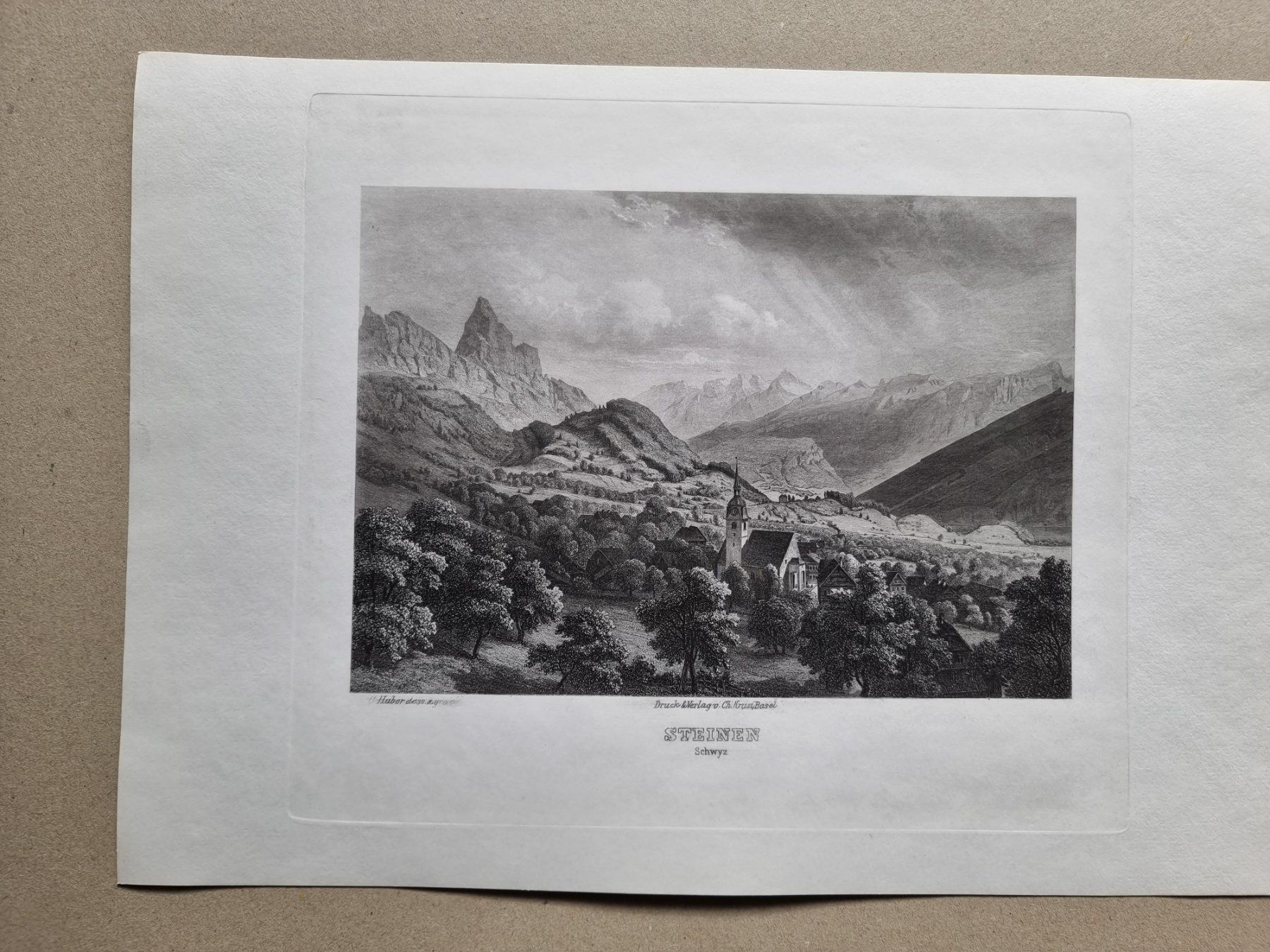 Incisioni: STEINEN STAHLSTICH BLATTGRÖSSE CA.34X25CM – Usato da Gersau venduto da grafik-kunst 1