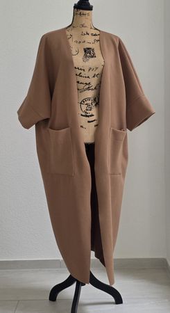Damen Mantel Moda Italia braun offener Schnitt neuwertig