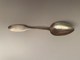 Silberlöffel antik - Biedermeier mit gravierter Verzierung