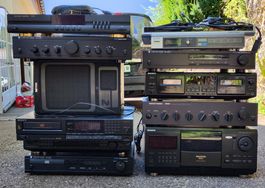 Stereoanlage- Komponenten, Verstärker, CD, Radio, Kassetten