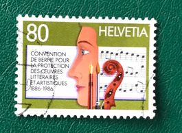 Nr.729  mit Stempel 100 j. Schutz der Lit.u.Kunst 1986   