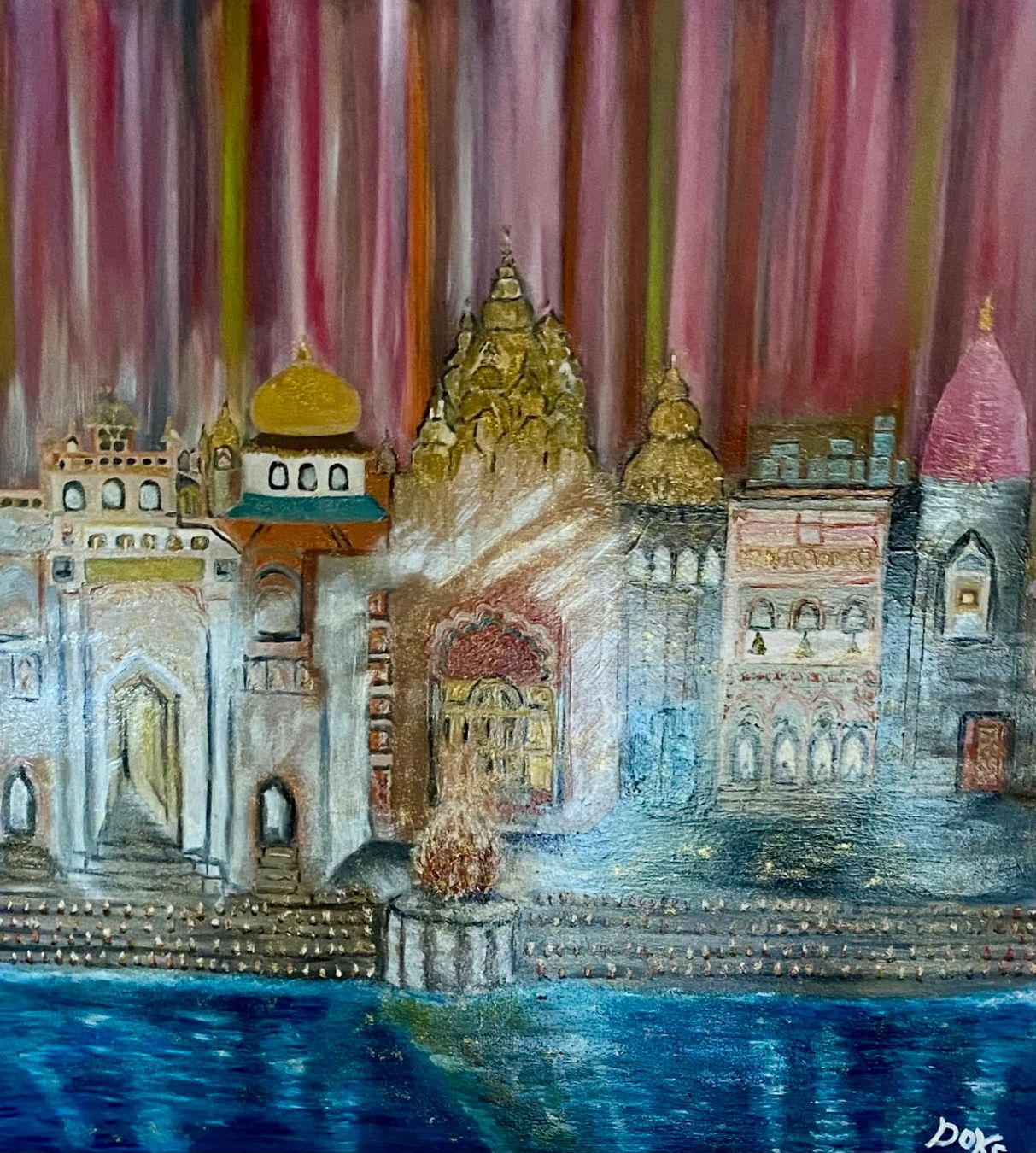 Foto & Immagini: Oil Bild Indien Varanasi/Kunst Doks – Nuovo e nell'imballaggio originale da Beromünster venduto da dok_b8mf 3